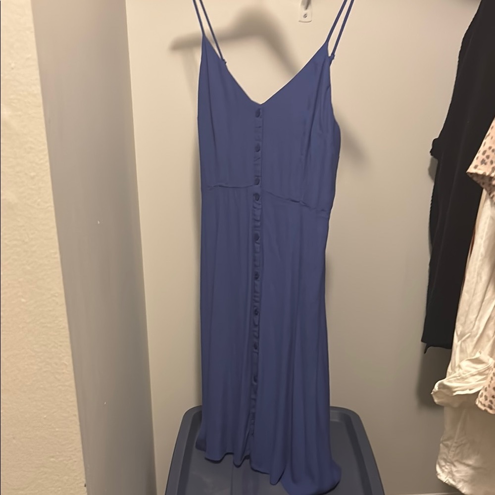 Express Blue Spaghetti Strap Maxi Sundress